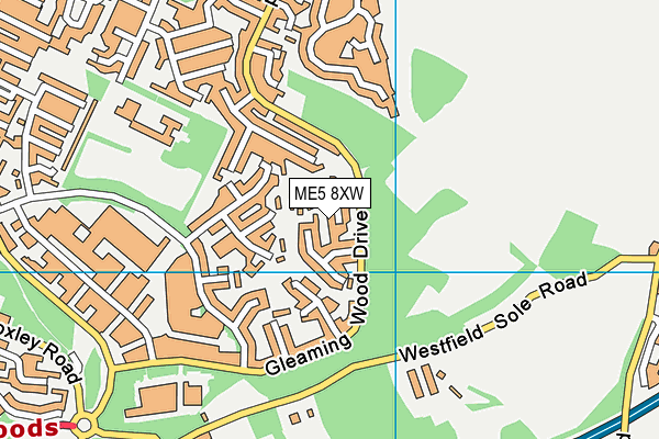 ME5 8XW map - OS VectorMap District (Ordnance Survey)