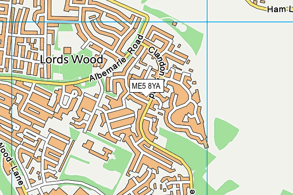 ME5 8YA map - OS VectorMap District (Ordnance Survey)