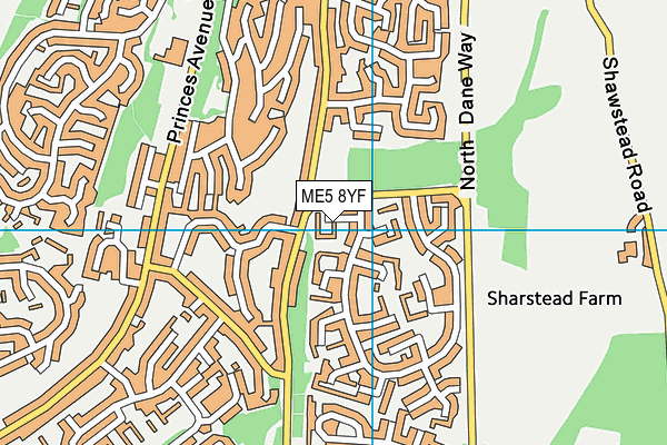 ME5 8YF map - OS VectorMap District (Ordnance Survey)