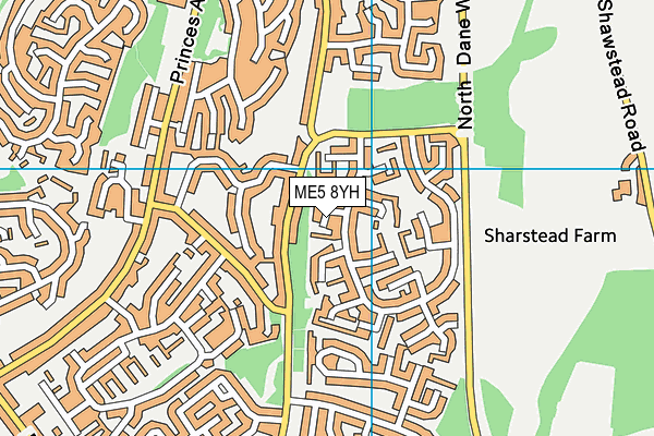 ME5 8YH map - OS VectorMap District (Ordnance Survey)