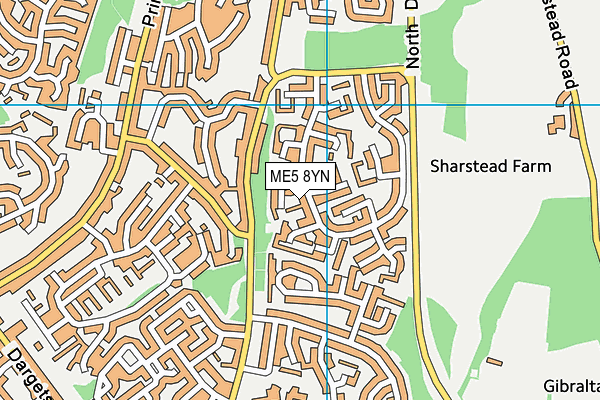 ME5 8YN map - OS VectorMap District (Ordnance Survey)