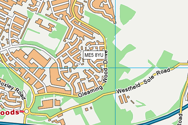 ME5 8YU map - OS VectorMap District (Ordnance Survey)