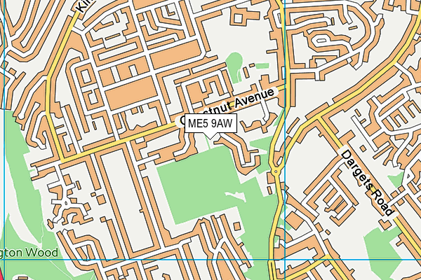 ME5 9AW map - OS VectorMap District (Ordnance Survey)