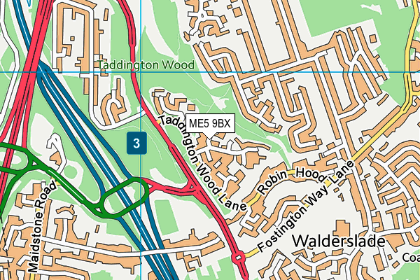 ME5 9BX map - OS VectorMap District (Ordnance Survey)