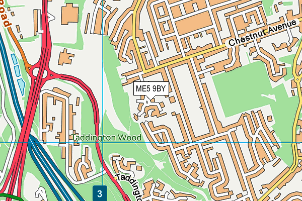 ME5 9BY map - OS VectorMap District (Ordnance Survey)