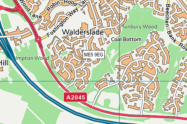 ME5 9EG map - OS VectorMap District (Ordnance Survey)