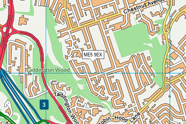 ME5 9EX map - OS VectorMap District (Ordnance Survey)