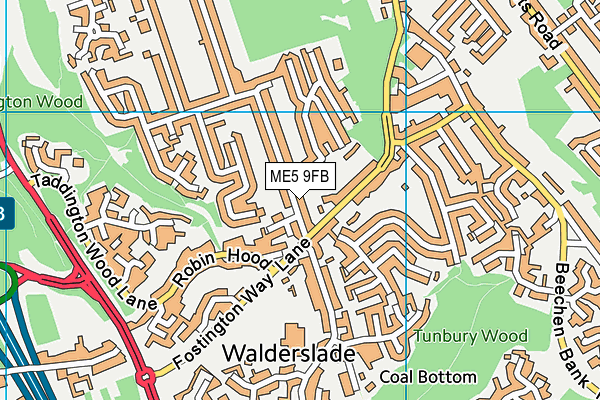 ME5 9FB map - OS VectorMap District (Ordnance Survey)