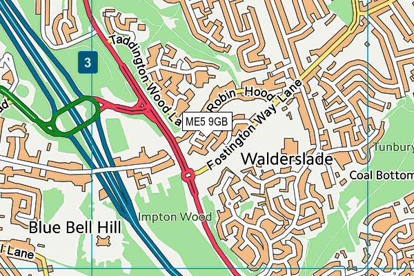 ME5 9GB map - OS VectorMap District (Ordnance Survey)