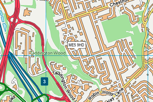 ME5 9HD map - OS VectorMap District (Ordnance Survey)