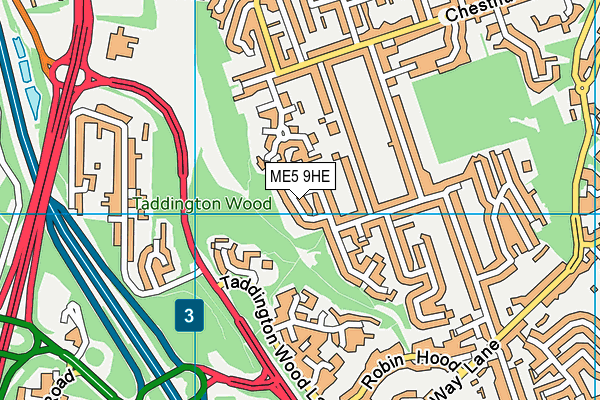 ME5 9HE map - OS VectorMap District (Ordnance Survey)