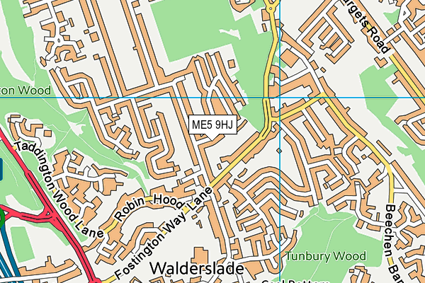 ME5 9HJ map - OS VectorMap District (Ordnance Survey)