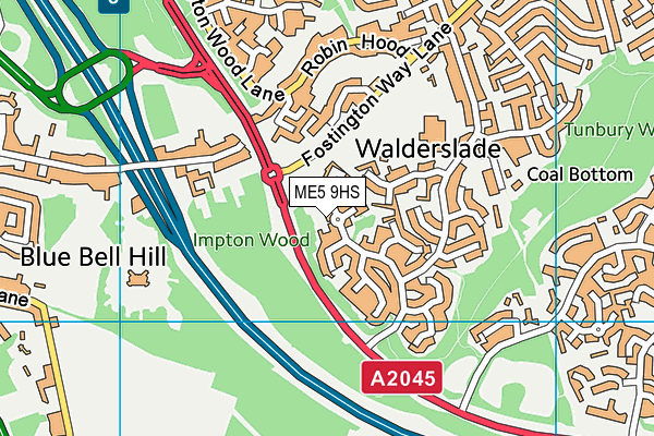 ME5 9HS map - OS VectorMap District (Ordnance Survey)