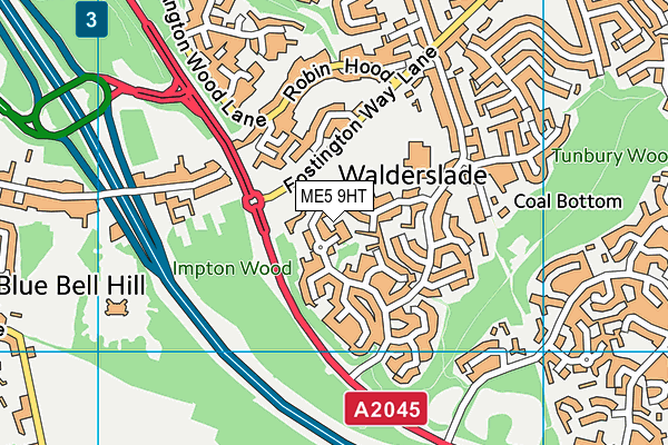 ME5 9HT map - OS VectorMap District (Ordnance Survey)