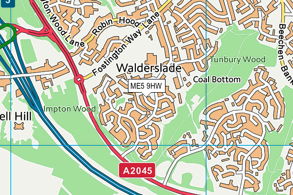 ME5 9HW map - OS VectorMap District (Ordnance Survey)