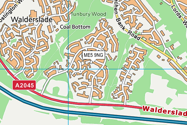 ME5 9NG map - OS VectorMap District (Ordnance Survey)