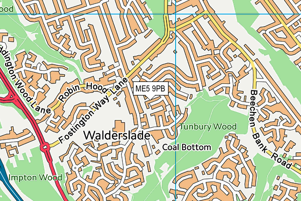ME5 9PB map - OS VectorMap District (Ordnance Survey)