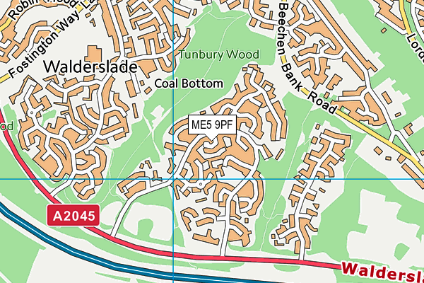 ME5 9PF map - OS VectorMap District (Ordnance Survey)