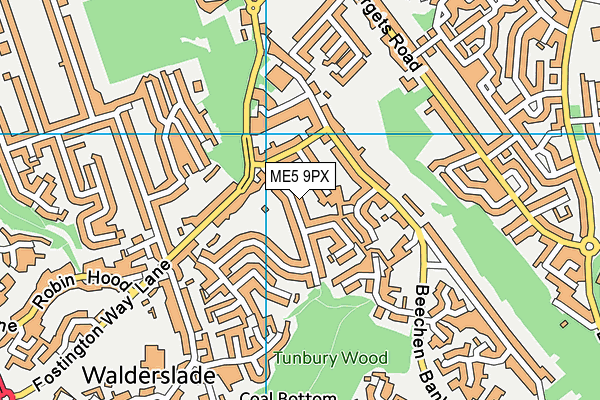 ME5 9PX map - OS VectorMap District (Ordnance Survey)