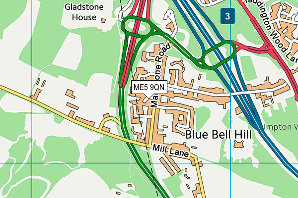 ME5 9QN map - OS VectorMap District (Ordnance Survey)