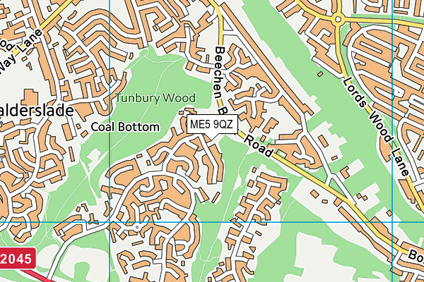 ME5 9QZ map - OS VectorMap District (Ordnance Survey)