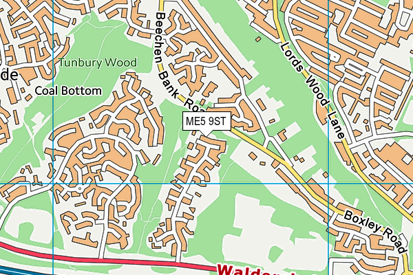 ME5 9ST map - OS VectorMap District (Ordnance Survey)