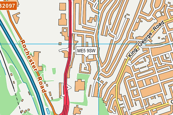 ME5 9SW map - OS VectorMap District (Ordnance Survey)