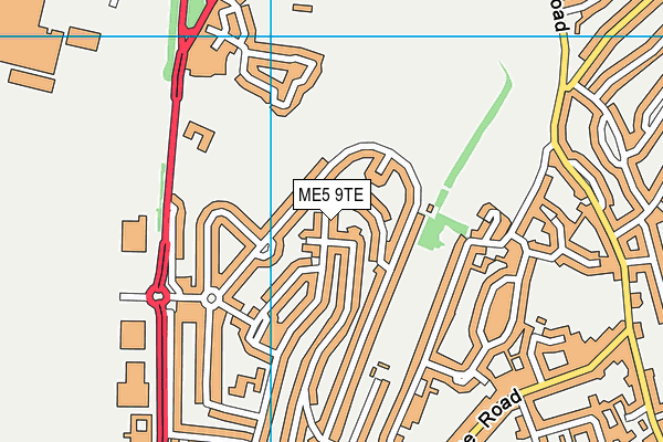 ME5 9TE map - OS VectorMap District (Ordnance Survey)