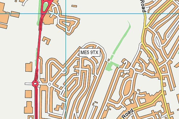 ME5 9TX map - OS VectorMap District (Ordnance Survey)