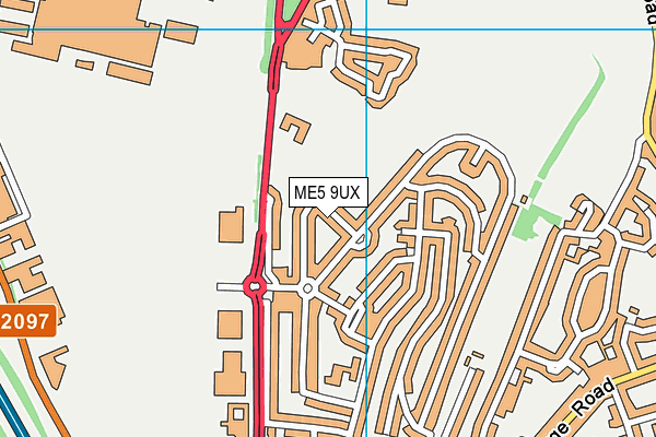 ME5 9UX map - OS VectorMap District (Ordnance Survey)