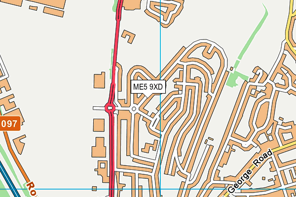 ME5 9XD map - OS VectorMap District (Ordnance Survey)