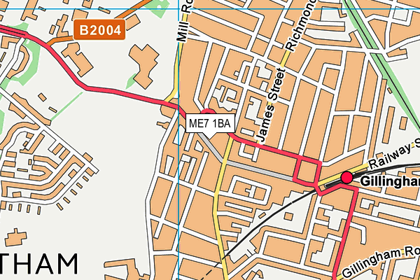 ME7 1BA map - OS VectorMap District (Ordnance Survey)