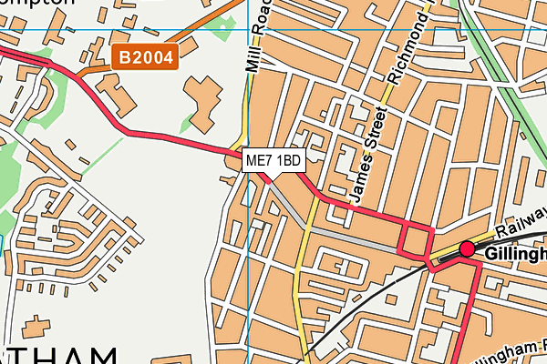ME7 1BD map - OS VectorMap District (Ordnance Survey)