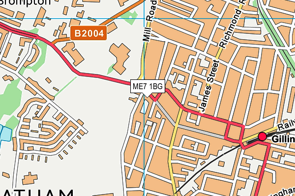 ME7 1BG map - OS VectorMap District (Ordnance Survey)