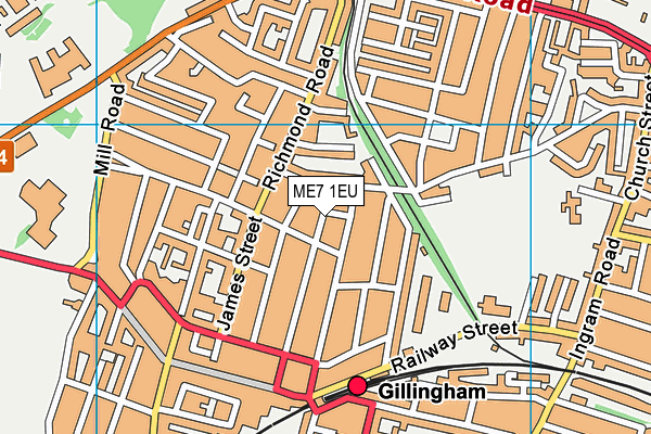 ME7 1EU map - OS VectorMap District (Ordnance Survey)