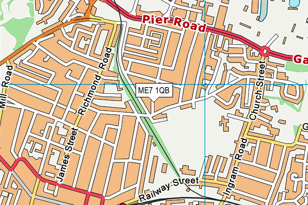 ME7 1QB map - OS VectorMap District (Ordnance Survey)