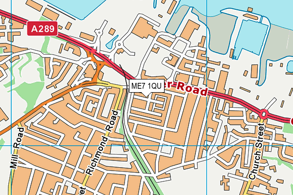 ME7 1QU map - OS VectorMap District (Ordnance Survey)