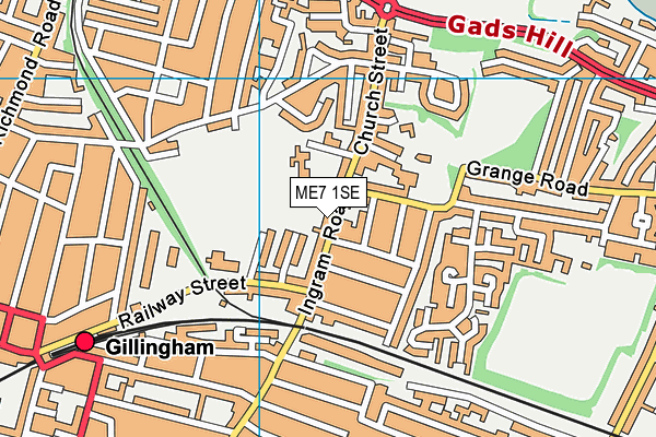 Parochial Hall map (ME7 1SE) - OS VectorMap District (Ordnance Survey)