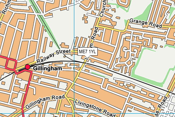 ME7 1YL map - OS VectorMap District (Ordnance Survey)