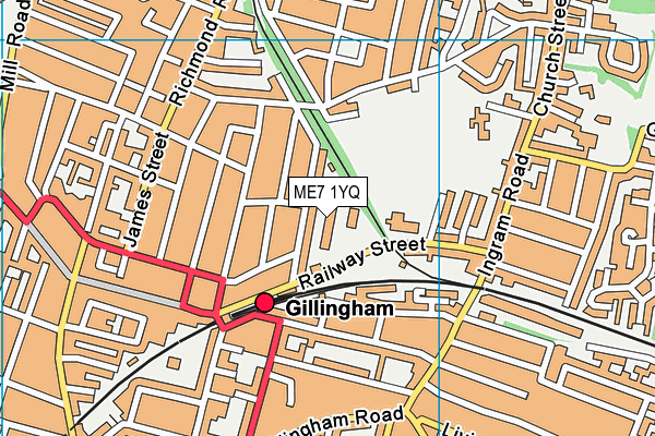 ME7 1YQ map - OS VectorMap District (Ordnance Survey)