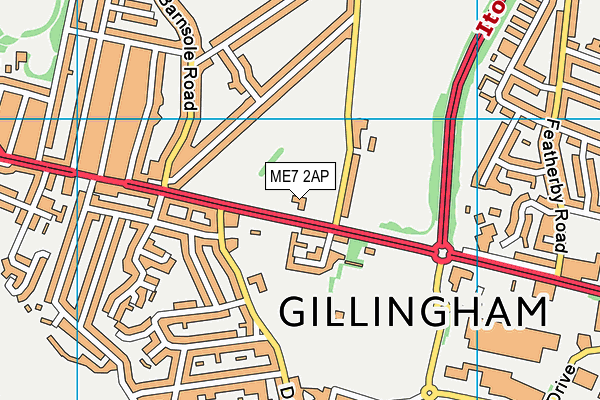Gillingham Golf Club Ltd map (ME7 2AP) - OS VectorMap District (Ordnance Survey)