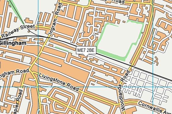 ME7 2BE map - OS VectorMap District (Ordnance Survey)