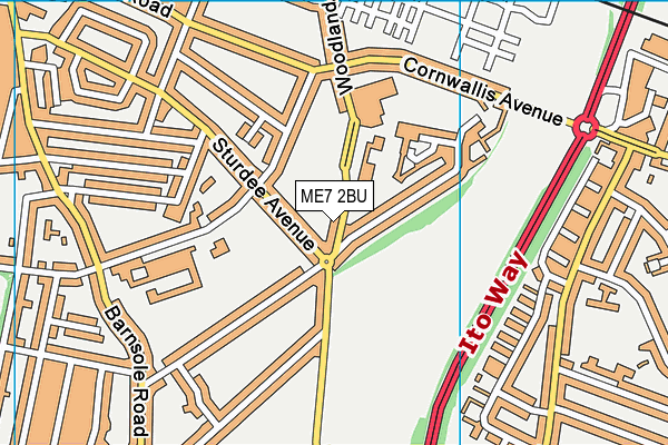 ME7 2BU map - OS VectorMap District (Ordnance Survey)