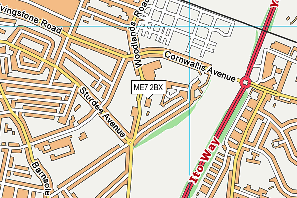 ME7 2BX map - OS VectorMap District (Ordnance Survey)