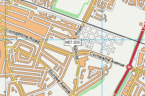ME7 2DS map - OS VectorMap District (Ordnance Survey)