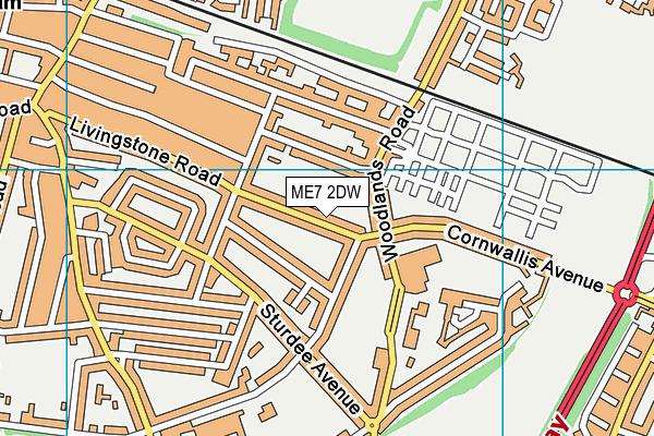 ME7 2DW map - OS VectorMap District (Ordnance Survey)