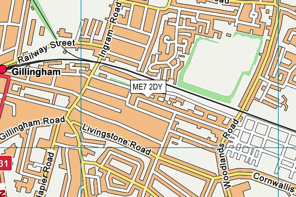 ME7 2DY map - OS VectorMap District (Ordnance Survey)