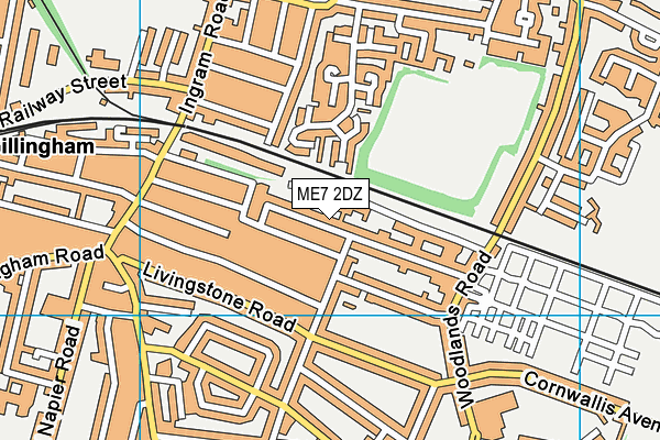 ME7 2DZ map - OS VectorMap District (Ordnance Survey)