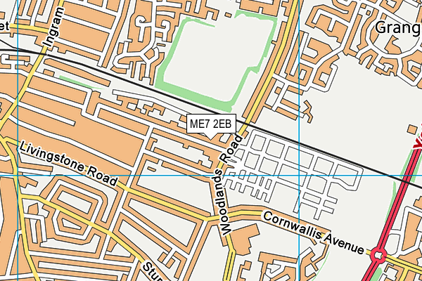 ME7 2EB map - OS VectorMap District (Ordnance Survey)