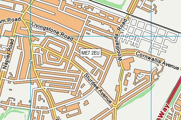 ME7 2EU map - OS VectorMap District (Ordnance Survey)